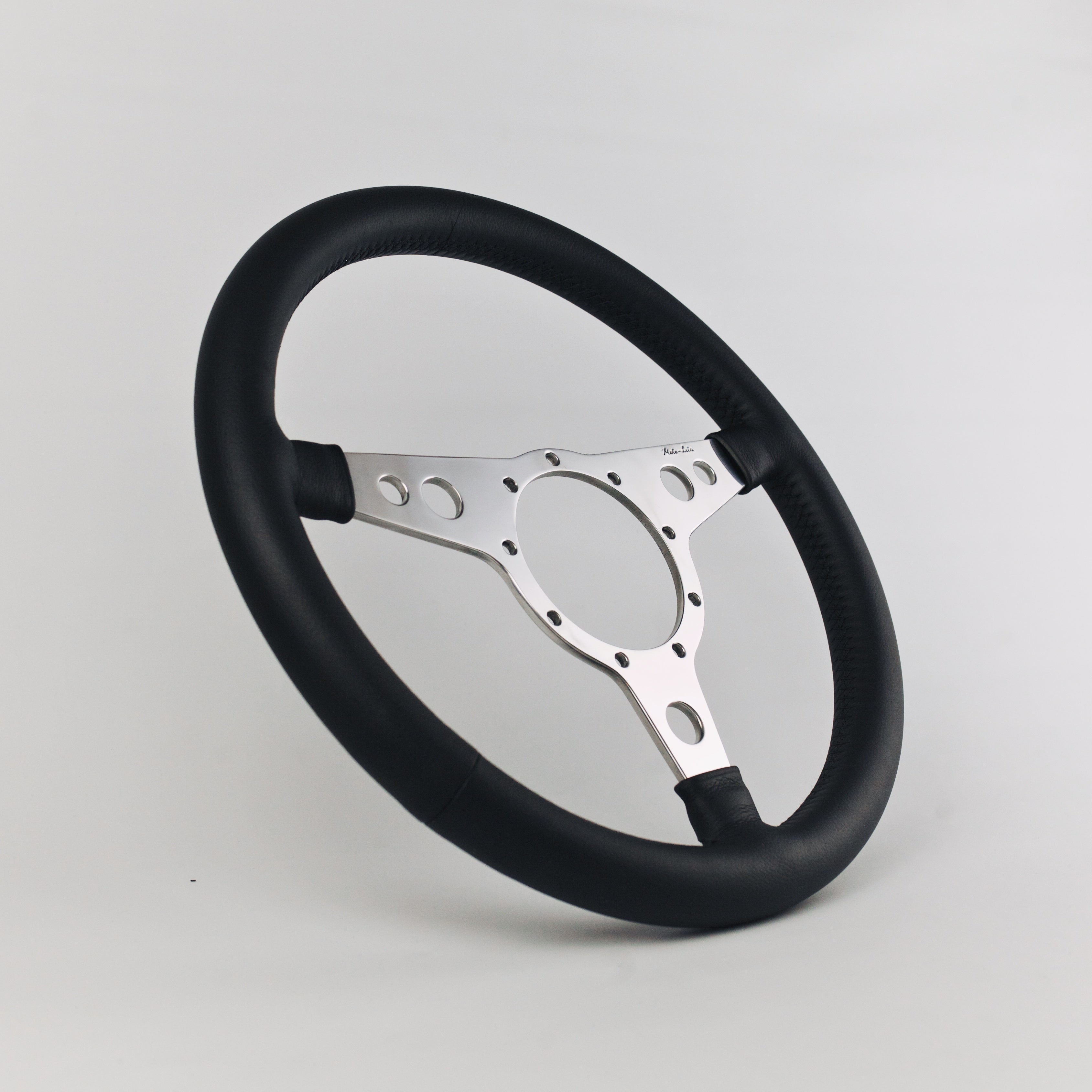 Flat Offset Wheel Leather (3 Spoke) - Polished